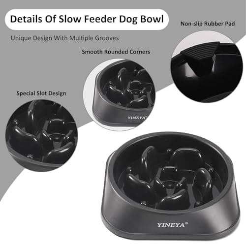 YINEYA Slow Feeder Dog Bowls, Pet Supplies that Slow Down Eating, Pet Food Bowls, Maze Dog Puzzle Feeder for Medium Breed - Thumbnail 4