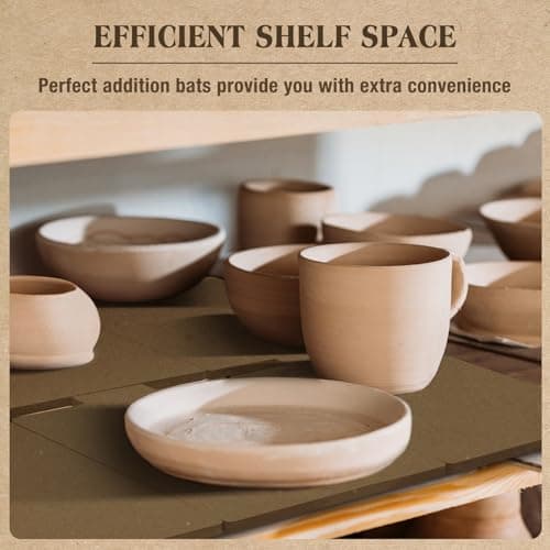 Touri Pottery Bats Set for Pottery Wheel - 6 Pack 7” Square Inner Bats Only, Ceramic Tools for Pottery Making, Brown - Thumbnail 4