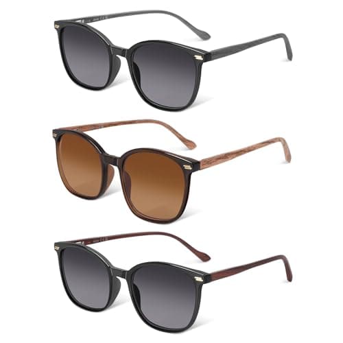 3 Pack Reading Sunglasses for Women & Men, UV400 Sun Readers Glasses Spring Hinge Outdoor Sunglasses-200 - Image 1