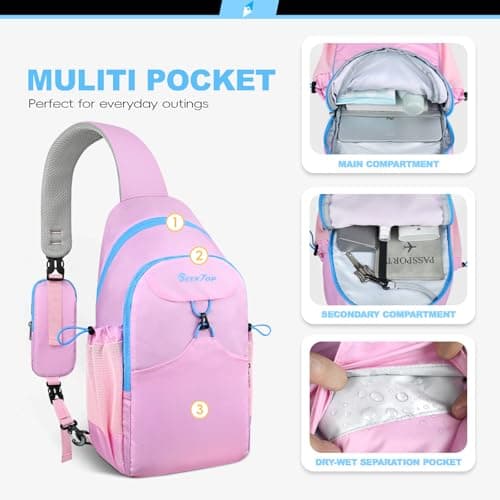 Seektop RFID Anti-Theft Crossbody Bag Sling Backpack for Women & Men, Casual Chest Daypack for Daily Travel - Thumbnail 3