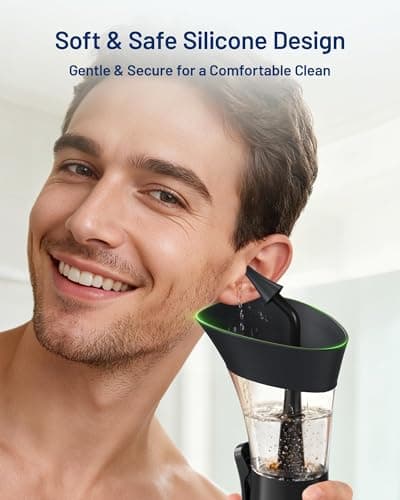 Upgraded Manual Ear Wax Removal Kit, 2-in-1 Water Tank Ear Irrigation Flushing System - Ergonomic Effort-Saving Button, One-Hand Operation, Soft Silicone Tips, Safe & Comfortable for Home Use - Thumbnail 6