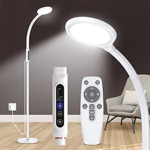 FBBJFF Light Therapy Lamp 11000 Lux, LED UV-Free Sunlight Lamp,Full Spectrum Happy Therapy Lamp with 10 Adjustable Brightness Levels, 2 in 1 Retractable Floor Light Therapy Lamp - Image 1