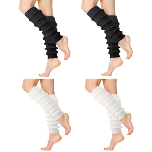 Jspupifip Ballet Leg Warmers for Women 4 Pairs, Y2K Leg Warmers Ribbed Knitted Kawaii Preppy Legwarmer Socks for Yoga Party Sports Fashion Accessories - Image 1