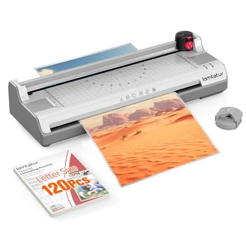 Laminator Machine 13Inch Wide with 120 Letter Size Laminating Sheets for A3/A4/A6,11X17 Thermal Hot&Cold 2 Roller Laminated 3-5Mil with Paper Cutter, Corner Rounder for Office Home School Teacher Use - Image 1