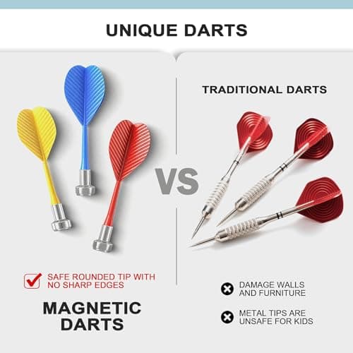 ALREMXUO Magnetic Dart Board for Kids, Outdoor Activities Games Toys for Teenage 6 7 8 9 10 11 12 13 14 15 16 Years, Teen Boys Gift Ideas for Birthday, Room Decor, Cool Stuff, Blue - Thumbnail 5