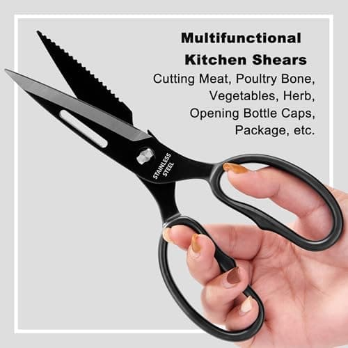 SLEMOON Heavy Duty Poultry Shears That Come Apart, All Purpose Kitchen Shears for Food,3Cr14 Fully Forged Stainless Steel Sharp Blades for Chicken,Meat,Seafood,Herbs Kitchen Scissors - Thumbnail 3