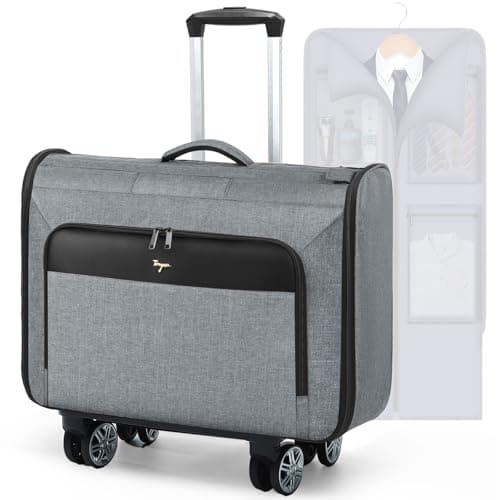Tonyeee Softside Rolling Garment Bag, Large Duffle Garment Bag with Wheels, 3 in 1 Detachable Suit Luggage for Women Men, Business Travel Weekender, Grey - Image 1