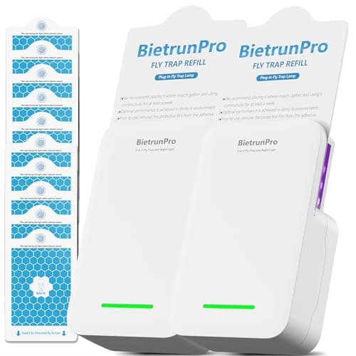 2 Flying Insect Traps+10 Refill Cartridges, 2026 2nd Gen, UV/Blue/Yellow Light Plug in Fly Trap & Indoor Bug Catcher for Gnats, No-Mess Bug Zapper, House & Fruit Flies, 7 * 24hrs Pest Control - Image 1