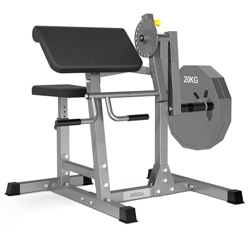 Preacher Curl Bench for Biceps and Triceps Isolation Training, with Thickened Pad, Compatible with 1" and 2" Weight Plates - Image 1