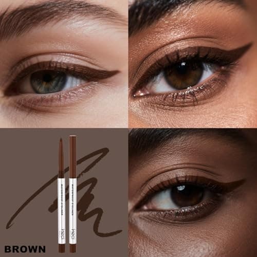 HECI BEAUTY Sharpenable Gel Eyeliner Pencil, Multi-Use Longwear Eyeliner Pencil, Ultra-Smooth Tip Eye Makeup with Up to 24HR Wear, Waterproof & Smudge-Proof - Brown - Thumbnail 2