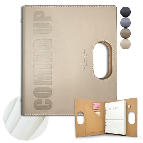 Blank A5 Binder Portable Refillable Notebook - 5.8" x 8.3", 160 Pages of 100G Thick Paper, 6-Ring Design with Pen Loop and Index Tab Stickers - Ideal for Writing, Travel, Work, and School (Khaki) - Image 1