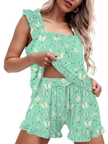 StunShow Cute Pajama Sets for Women Pajamas Bride Getting Ready Outfits Pj Set Cute Pj Sets Woman Pajama Sets for Women 2 Piece Bride Outfits Butterfly S - Image 1