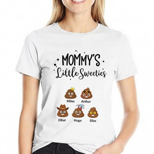 KyreDino Mothers Day Gifts, Customized Gifts for Mom from Daughter, Custom Mom Shirt with 1-6 Kids Names - Image 1