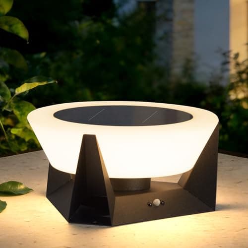 PAKEDANDUN 11" Solar Post Lights, IP54 Waterproof Solar Pillar Lights Outdoor, Dusk to Dawn Outdoor Lamp Post Light, Stainless Steel Column Lighting for Posts Outside Deck Patio Garden E26 Bulb - Image 1