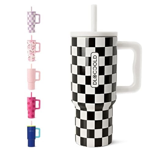 DLOCCOLD 24 oz Tumbler with Handle and Silicone Straw Lid, Insulated Travel Tumbler with Spill Resistant Lid, Reusable Stainless Steel Travel Tumbler, Cupholder Friendly, Leak Resistant - Image 1