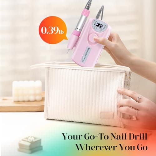 COYZU Electric Nail Drill Professional, 35000RPM Nail File Machine with Bits Set & Fast Cooling, Portable for Acrylic Gel Nail Polishing Removing, Manicure Pedicure at Salon & Home Use, Gift for Women - Thumbnail 4