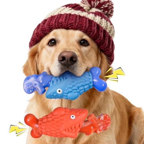 Kseroo Tough Dog Toys for Aggressive Chewers: 2 Pack Indestructible Dog Toys to Keep Them Busy, Tough Chew Toys for Large Dogs, Nylon & Rubber Dog Chew Bones, Squeaky Dog Toy for Large Breed - Image 1