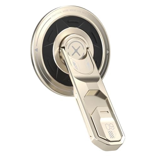 360° rotating magnetic phone holder, made of aluminum alloy, lightweight and portabl, with a press-type buckle design for an ultra-thin stand, suitable for all smartphones including iPhone and Samsung - Image 1