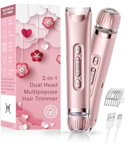 Bikini Trimmer for Women- LED Light Electric Razors for Women for for Face, Bikini, Body, Leg, USB Rechargeable Facial Hair Removal, IPX7 Waterproof Electric Shaver, Painless & Flawless - Image 1