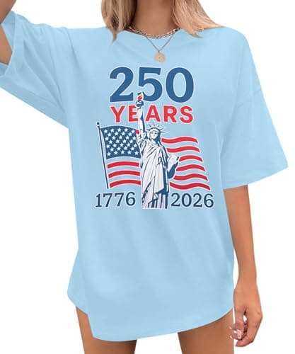 Womne USA Shirts 4th of July T-Shirt 1776 Independence Day Tee Tops - Image 1