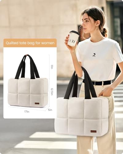 LOVEVOOK 15.6 Inch Laptop Bag for Women, Waterproof Work Tote Zippered for Office Daily - Thumbnail 2