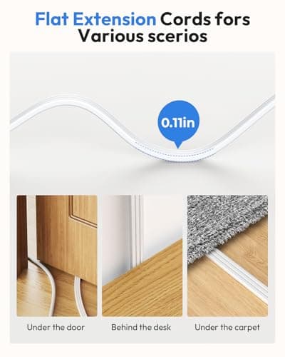 NTONPOWER Flat Plug Power Strip, 15 ft Extension Cord Surge Protector, 6 Widely AC Outlets with 3 USB Ports(1 USB C), Wall Mount, 3-Side Surge Protector Power Strip(1080J), Compact for Small Spaces - Thumbnail 3