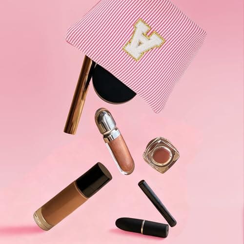 Fohufo Travel Toiletry Bag Set for Women - Travel Essentials, Initial Travel Makeup Bag Organizer Small Cosmetic Bag for Purse Blue Stuff Gifts for Women Mom Girlfriend Teacher, Blue Letter K - Thumbnail 6