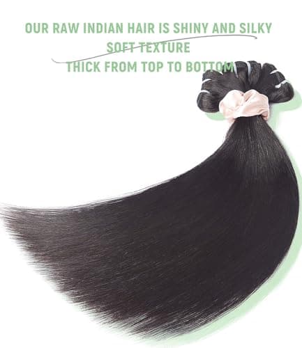 MLIP Raw Bundles Human Hair Straight, No Tangle Shedding, Keep Texture Silky Soft After Multiple Washes, 16A Raw Indian Hair Bundles 12 12 12 Inches, Triple Lifespan 3X - Thumbnail 6