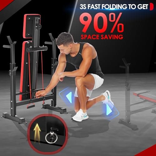 OPPSDECOR 900LBS All in One Weight Bench Set with Squat Rack Adjustable Workout Bench with Leg Developer Preacher Curl Rack Fitness Strength Training Bench for Home Gym - Thumbnail 4