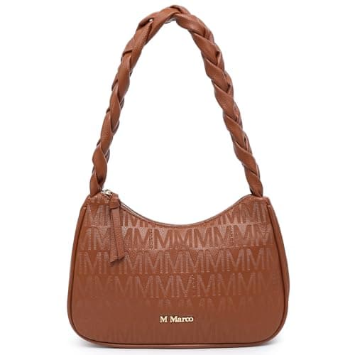 Braided Handle Tote Bag for Women - Medium Shoulder Bag with Textured Finish & Secure Zipper​, Lightweight Zipper Hobo Purse​ - Image 1