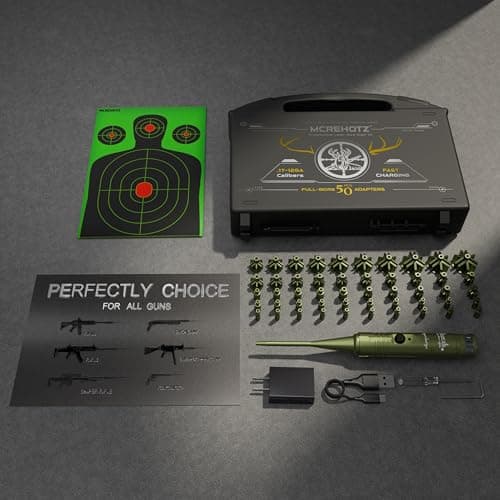 MCREHOTZ Super-Rechargeable Bore Sight Laser Kit: Professional Green Laser Bore Sighter with 50 Adapters (0.17-12 GA) - Fast Zeroing for Rifle & Pistol | Reliable | Fits All Guns | Wonderful Gift - Thumbnail 6