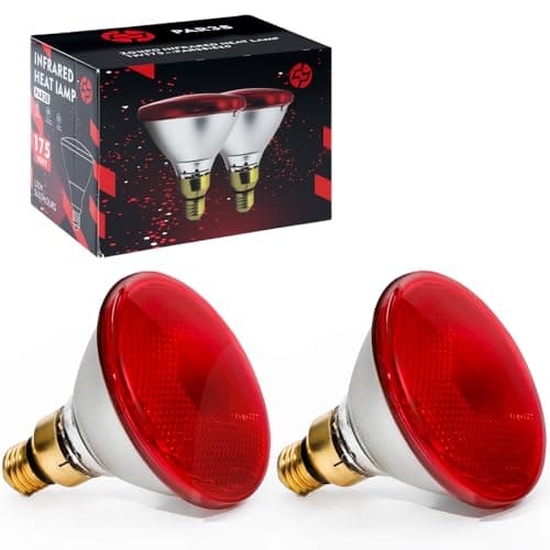 SFYJZJUUS Heat Lamp, 175W Heat lamp Bulbs, PAR38 Infrared Heat lamp, Halogen Heat for Food Service, Brooder Bulb, Chicks, Pet, Bathroom, Light Therapy Use E26 Base, Flood Light Heat Lamp. 2 Pack - Image 1