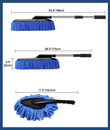YeewayVeh Car Duster Kit, 2 Pack Car Dust Brush Set with Microfiber Pollen Dusters Scratch Free, Extendable Duster Brush & Dash Duster for Exterior Interior Cleaning Tools - Thumbnail 5