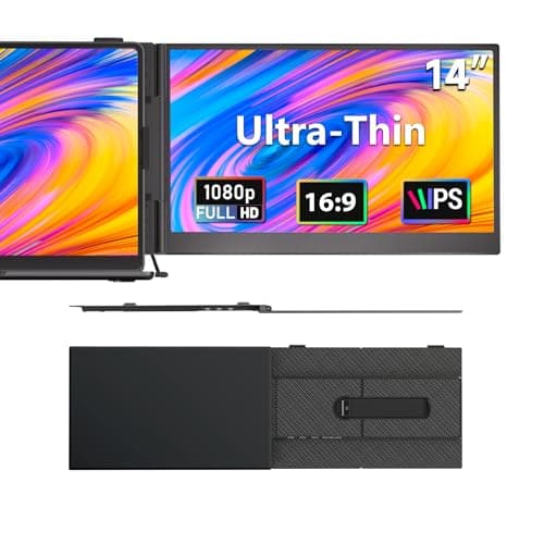 Laptop Screen Extender, 1.3lb Ultra Lightweight 14" 1080P FHD Portable Monitor for Laptop, Plug & Play Dual Travel Screen Monitor, Laptops Dual Monitors Attachment, Fits Windows/Mac/Android/Chrome - Image 1