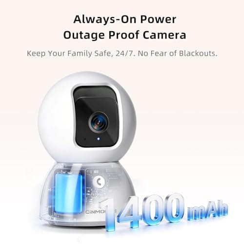 3K 5G Wi-Fi Security Camera Indoor, Backup Battery for Power Outage Protection, Free AI Tracking Facial ID, 5MP Pet/Dog Camera w/ Speaker & Phone App, PTZ Baby Monitor, 0-Glow Night Vision, 2-Way Talk - Thumbnail 2