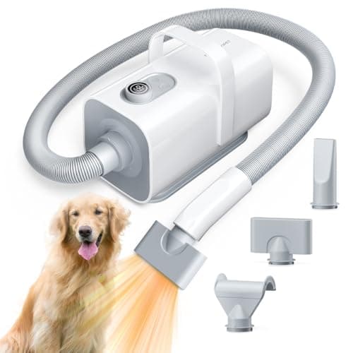 HomeRunPet Dog Dryer, Ultra Quiet High Velocity Blow Dryer for Dogs with 99 Speed & 3 Temperature Settings, 6.5ft Long Hose & LED Display, Perfect for Dogs, Pets Grooming