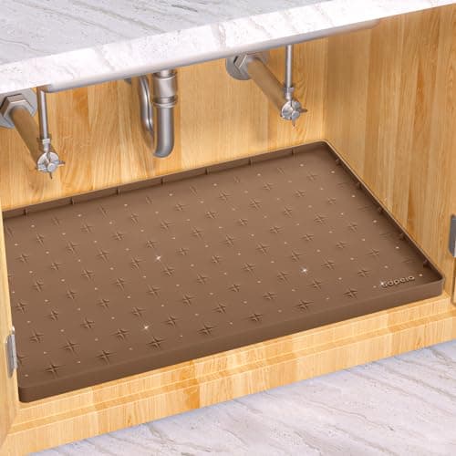 Sdpeia Under Sink Mat 22"×19" Waterproof Silicone Cabinet Liner & Sink Protector for Kitchen & Bathroom, Multi-Purpose Organizers Tray for Pets, Laundry, Cat Litter Mat - Image 1