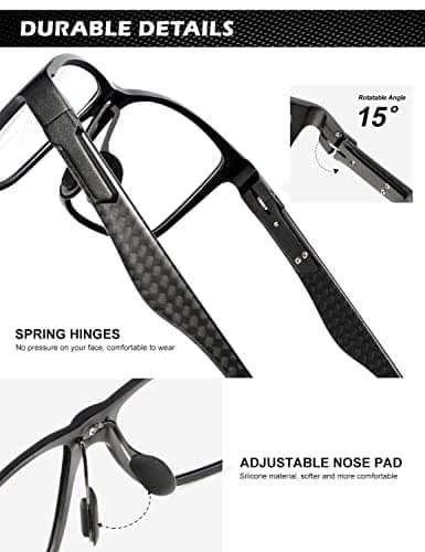 ANYLUV Blue Light Blocking Glasses Men Computer Gaming Glasses Lightweight Al-Mg Metal Anti Eyestrain Eye Protection - Thumbnail 4