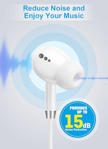 USB C Headphones for iPhone 17 16 15, Wired Earbuds with Mic & Remote Control, Nosie Cancelling for Apple Headphones with 3 Size Tips, Type C Earphones for Android, Galaxy S25 S24, Pixel 9, 2 Pack - Thumbnail 4
