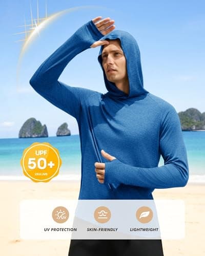 BOOJO 4 Pack Sun Hoodie for Men - UV UPF 50+ Fishing Shirts Long Sleeve Lightweight Tops for Athletic Running Gym Workout - Thumbnail 3