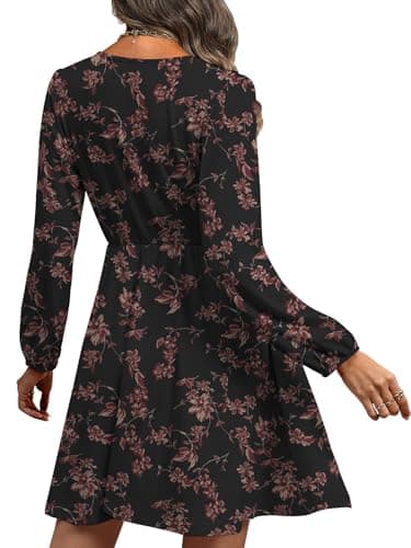 MixShe Summer Dresses for Women 2025 Wedding Guest Dress Fall Fashion Italian Outfits Elegant Classy Homecoming Clothing Plus Size Beach Vacation Clothes B Black Floral Medium - Thumbnail 5