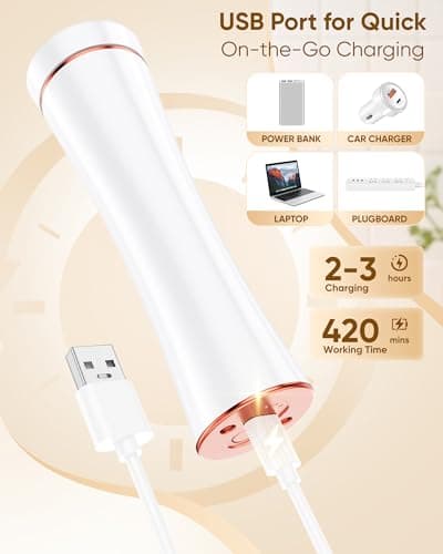 Electric Foot Callus Remover, 3-Speed Rechargeable Cordless Electronic Foot File with Moisturizing Balm, Electric Callus Remover Kit for Dead Skin, Birthday & Mothers Day Gifts for Women Mom, White - Thumbnail 4