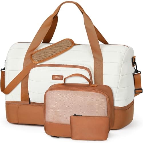 Weekender Bags for Women with Shoe Compartment, Travel Duffle with Toiletry Bag, Carry on Overnight Bag with Wet Pocket - Image 1