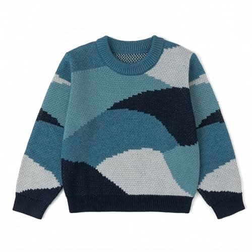 Curipeer Baby Boys' Girls' Cable Knit Sweater Long Sleeve Toddler Pullover Tops Color-Blocked 6-12 Months - Image 1