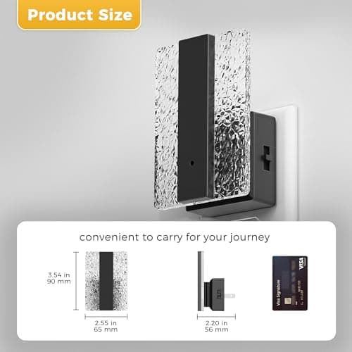 L LOHAS LED Night Lights Plug Into Wall, Night Light with Dusk-to-Dawn Sensor, Dimmable Decorative LED Nightlights, 0-100LM 3000K Adjustable Brightness for Bathroom, Hallway, Bedroom,Stairway - Thumbnail 2