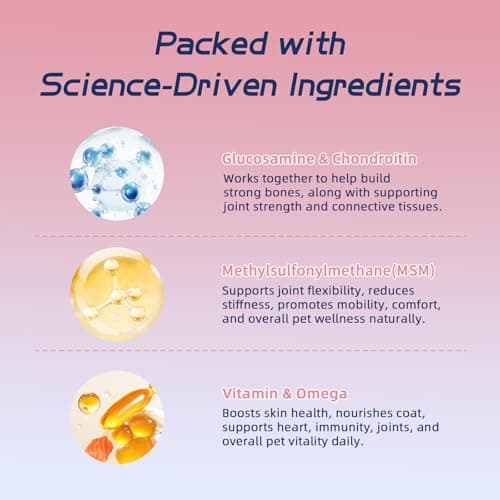 Senior Dog Hip & Joint Supplement – Chicken Flavor Soft Chews with Glucosamine, Chondroitin, MSM, Yucca & Dual Omega 3-6 – Daily Multivitamin for Mobility & Vitality – ZOAPETAL - Thumbnail 6