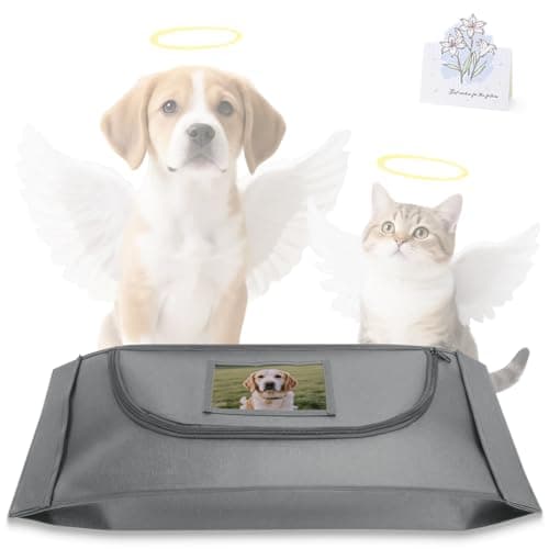 COSOWO Pet Burial Bag, Dignified Leak-Proof Deceased Pet Body Bag with Memorial Keepsake Card, XS–L for Rabbits, Kittens & Small Dogs, Grey, S - Image 1