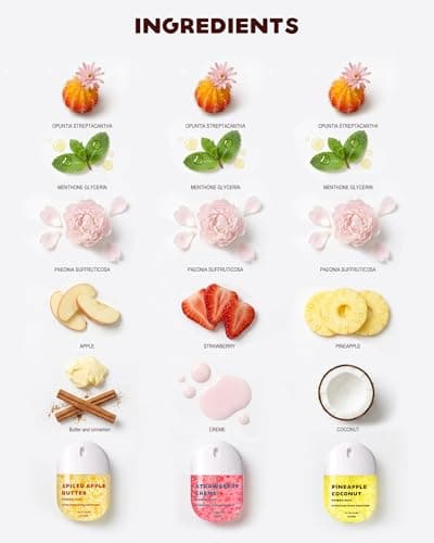 VILUVA 3 Pack Hydrating Hand Sanitizer Spray-Scented Power Mist Sprays Travel Size with Phone Lanyard, Alcohol-Free Moisturizing Pocket Hand Mist,Natural Ingredients,1 FL.OZ Each - Thumbnail 6