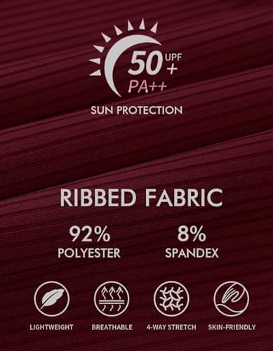 ANFILIA Womens Tummy Control Two Piece Tankini Swimsuits Tie-Side Drawstrings Tankini Set Push up Swimwear Bathing Suits Wine Red - Thumbnail 6