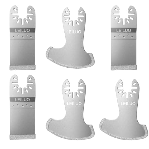 LEILUO Diamond Oscillating Multi Tool Grout Removal Blades 6 Pcs Tile Grout Remover Blades Kit Compatible with DeWalt Makita Einhell and More - Image 1